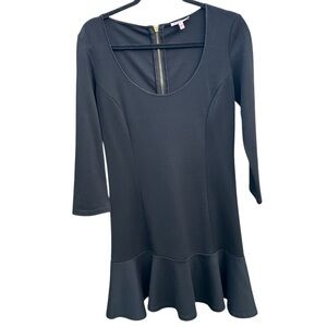 Juicy Couture Black Zip Back Fit & Flare Dress Gold Hardware Med